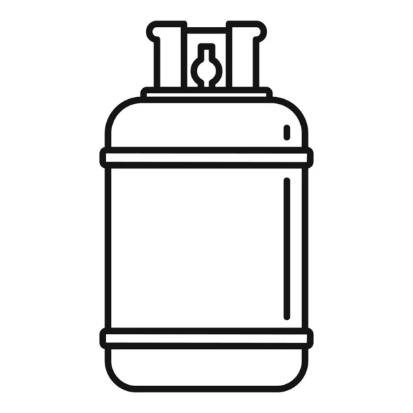 Gas cylinder bottle icon, outline style — Stock Vector