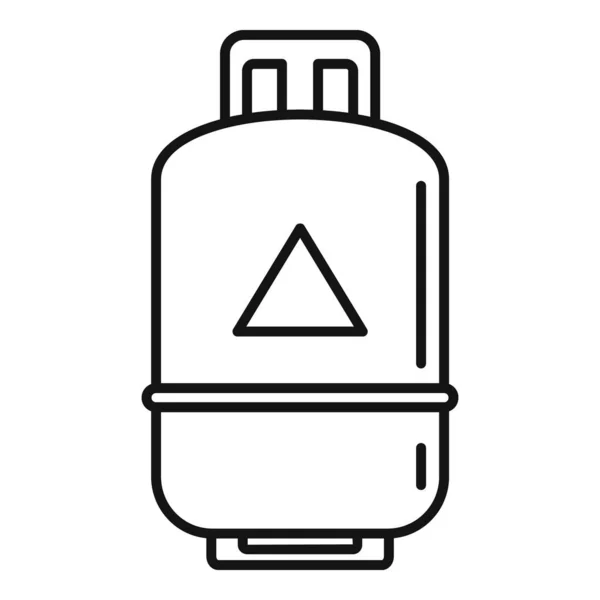 Ikona cylindra gazowego z propanem, w stylu konturu — Wektor stockowy