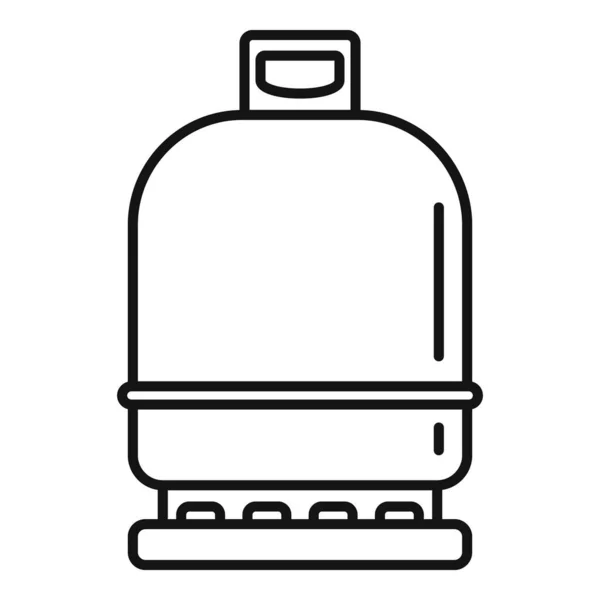 Gasflaska komprimerad ikon, kontur stil — Stock vektor