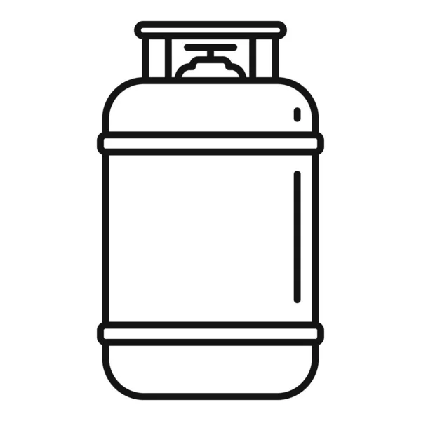 Cylindre de gaz icône industrielle, style contour — Image vectorielle