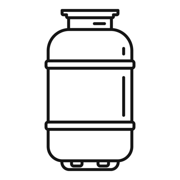 Icône de maison bouteille de gaz, style contour — Image vectorielle