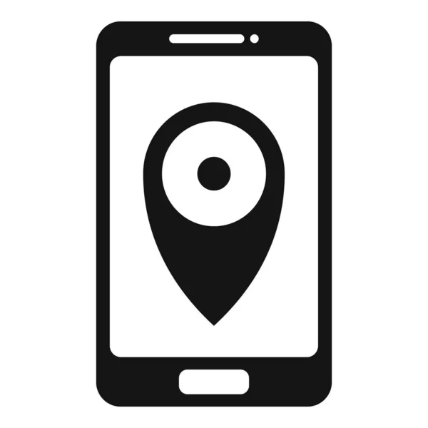 Смартфон GPS разведка значок, простой стиль — стоковый вектор