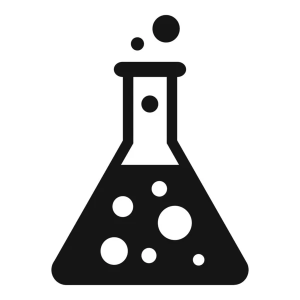 Icono de exploración de frasco químico, estilo simple — Vector de stock