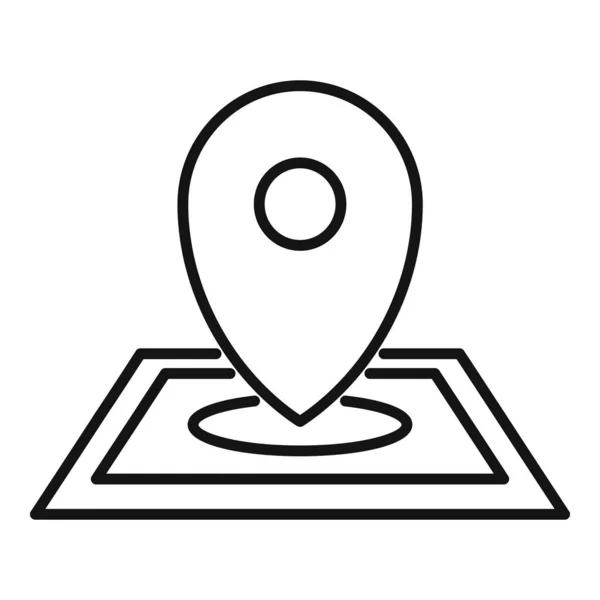 Descoberta GPS pin mapa ícone, estilo esboço — Vetor de Stock