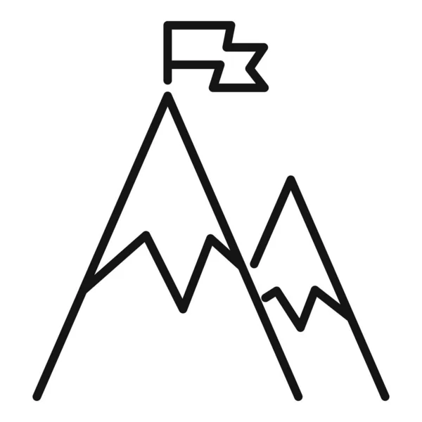Ikona eksploracji gór, styl konturu — Wektor stockowy