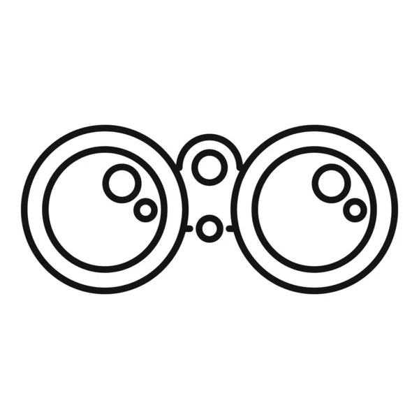 Иконка исследователя биноклей, стиль контура — стоковый вектор