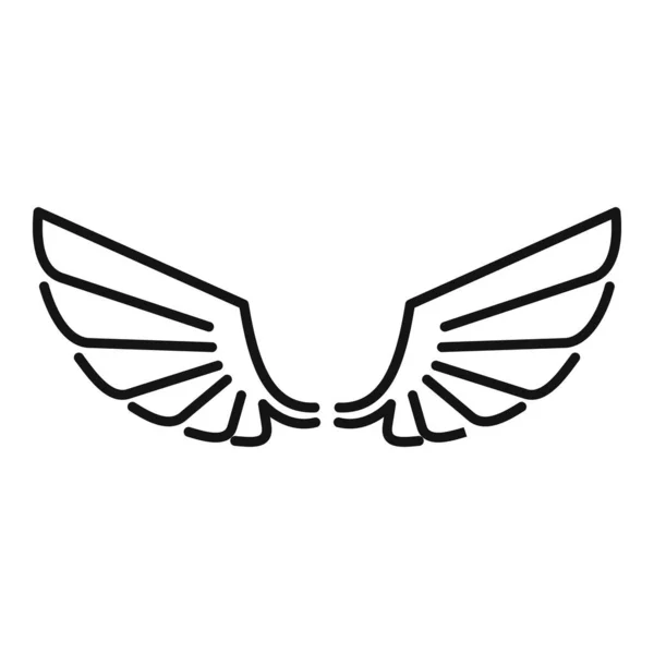 翅膀天使图标，轮廓风格 — 图库矢量图片