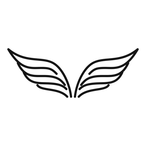 妖精の翼のアイコン、アウトラインスタイル — ストックベクタ