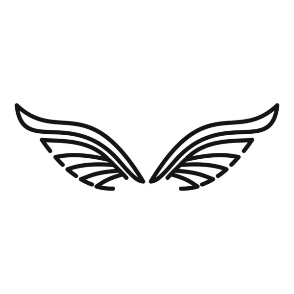 Fågelvingar ikon, kontur stil — Stock vektor