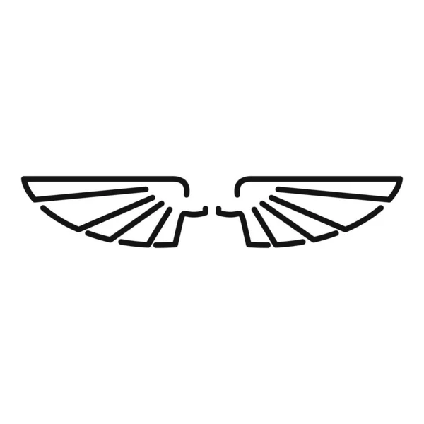 装飾翼のアイコン、アウトラインスタイル — ストックベクタ
