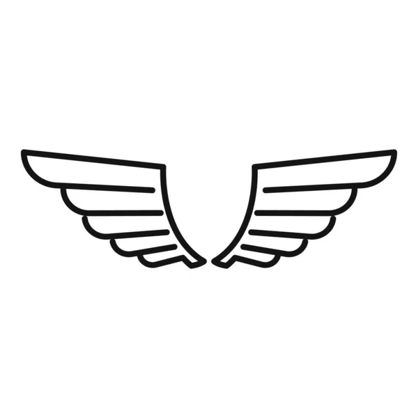 Значок крил відзнаки, стиль контуру — стоковий вектор