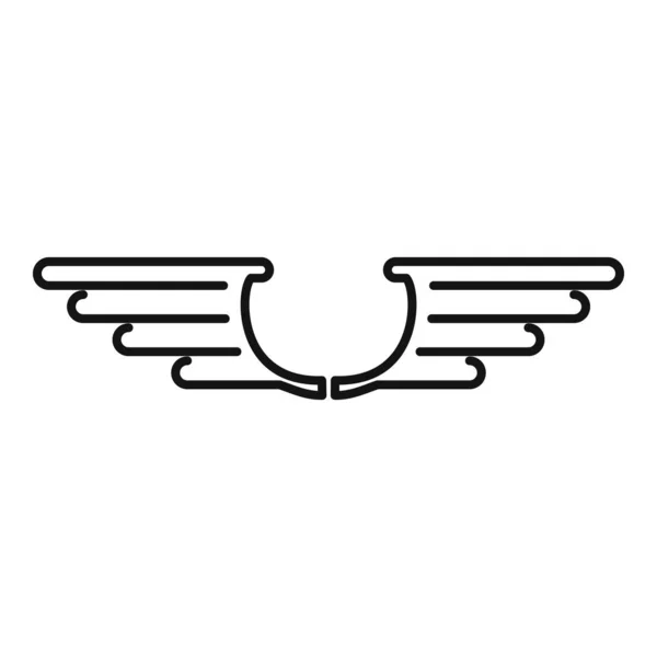 空軍の翼のアイコン、アウトラインスタイル — ストックベクタ