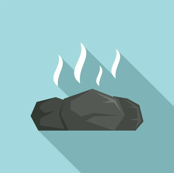 Hot sauna stones icon, flat style — Stock Vector