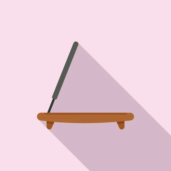 Значок с палкой для сауны, плоский стиль — стоковый вектор
