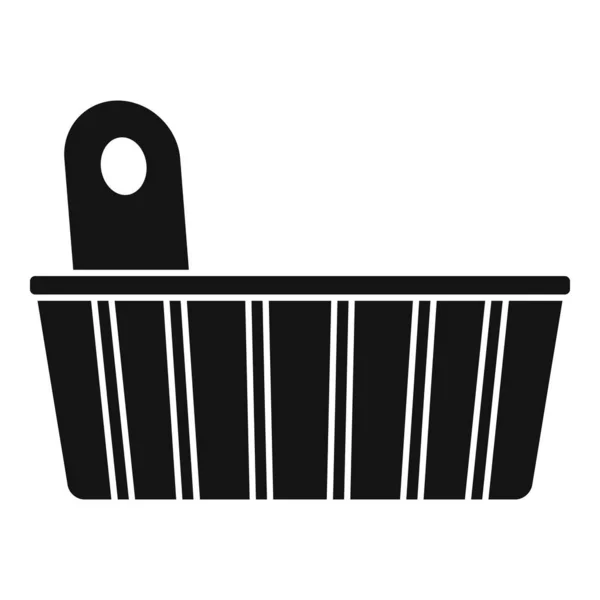 Sauna wood pot icon, simple style — Stock Vector