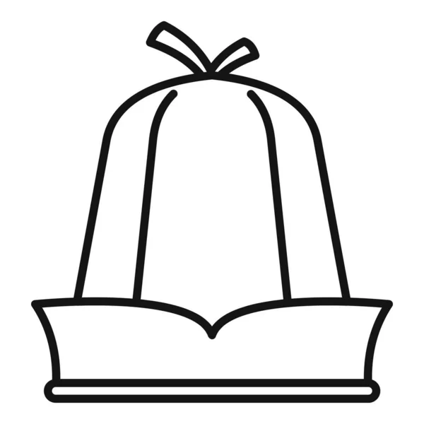 Значок головной убор сауны, стиль контура — стоковый вектор