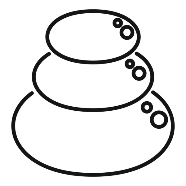 Иконка круглых камней сауны, стиль контура — стоковый вектор