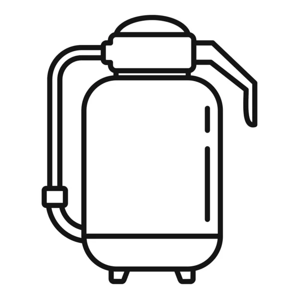 Pictogram brandblusser ongeval, omtrek stijl — Stockvector