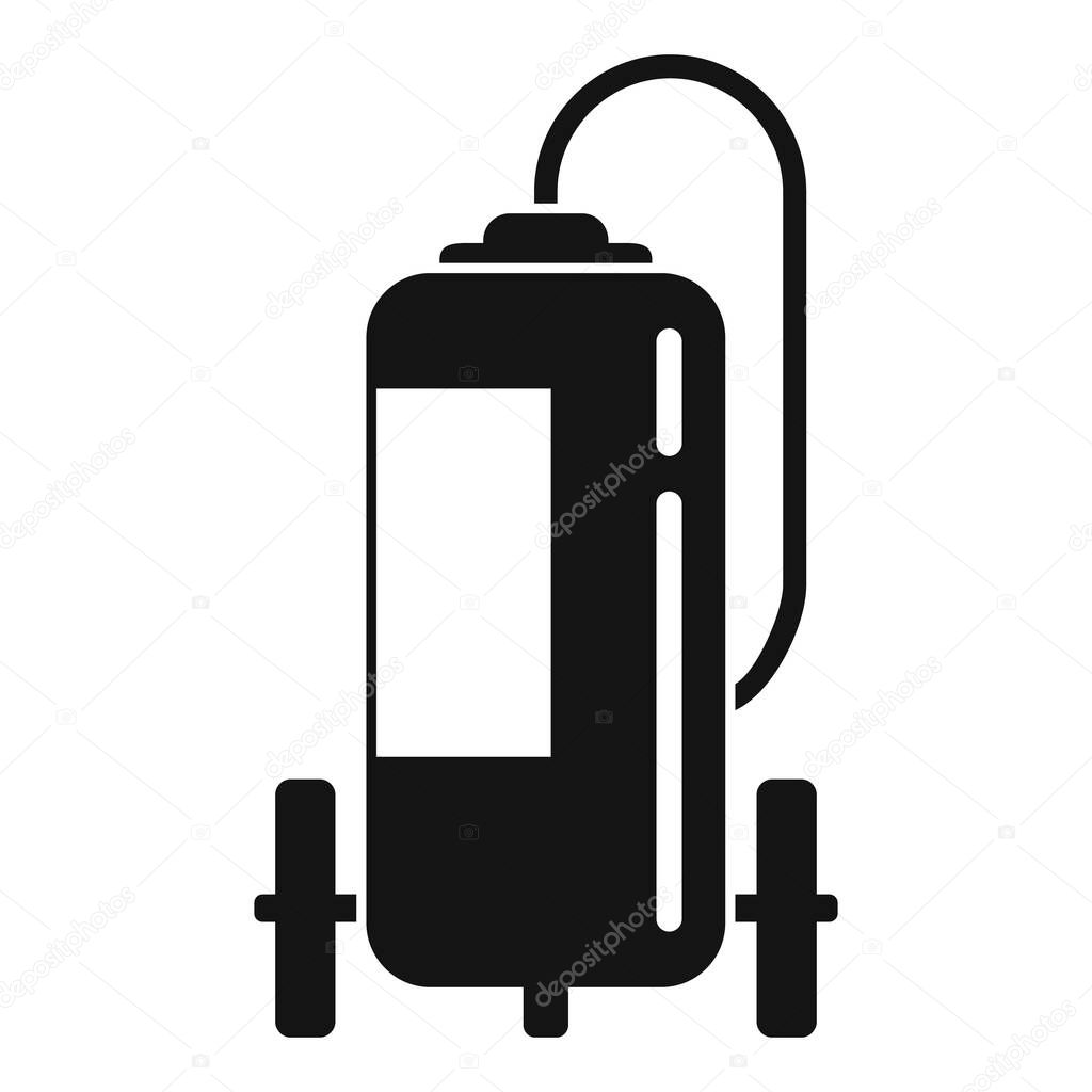 Fire extinguisher wheels icon, simple style