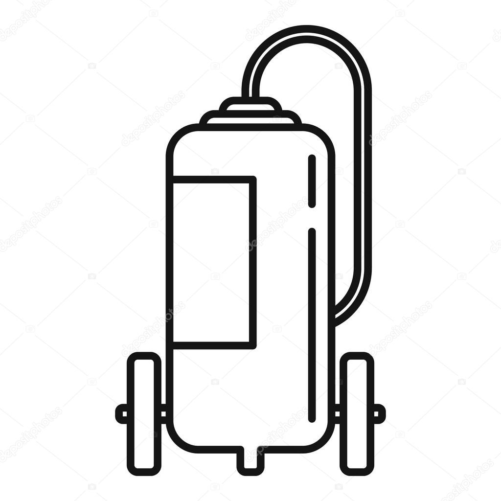 Fire extinguisher wheels icon, outline style