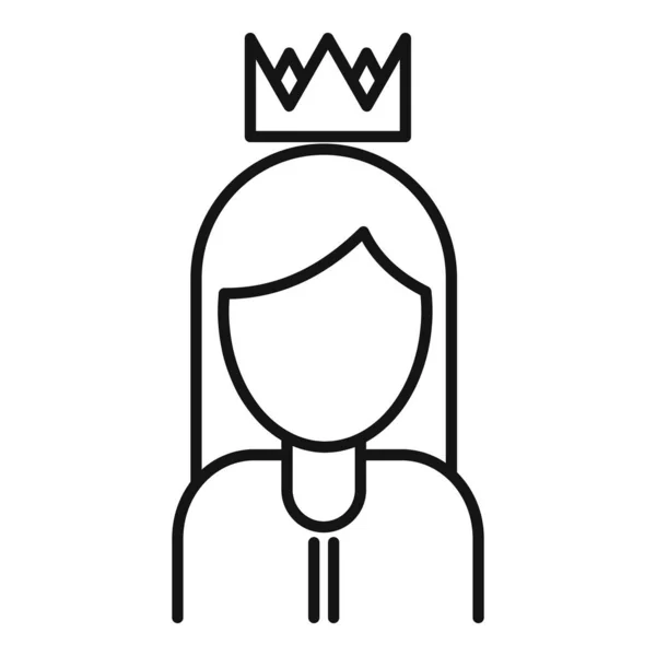 Ikona pověsti královny, styl osnovy — Stockový vektor