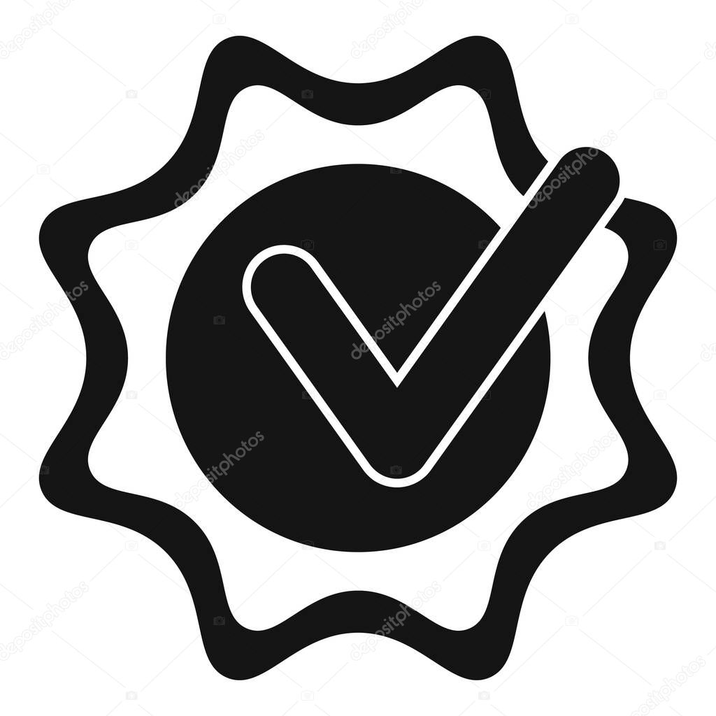 Approved reputation icon, simple style