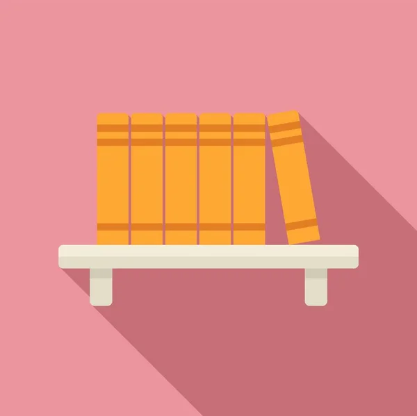 Library book shelf icon, flat style — Stock Vector