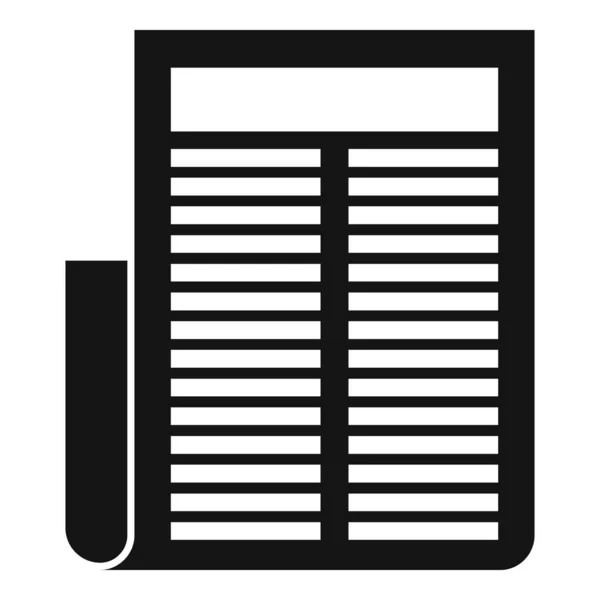 Icono de periódico de biblioteca, estilo simple — Archivo Imágenes Vectoriales