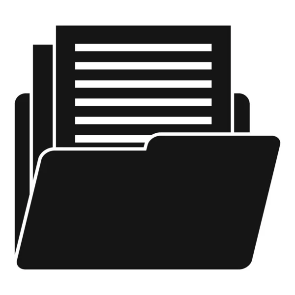 Ícone de pasta on-line biblioteca, estilo simples — Vetor de Stock