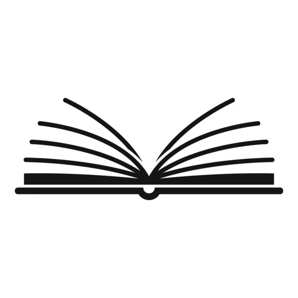 Icône livre bibliothèque ouverte, style simple — Image vectorielle