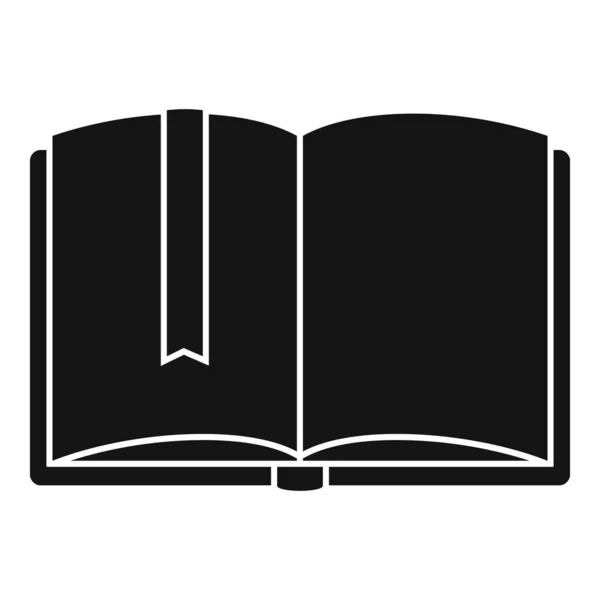 Ícone de livro de literatura de biblioteca aberta, estilo simples — Vetor de Stock