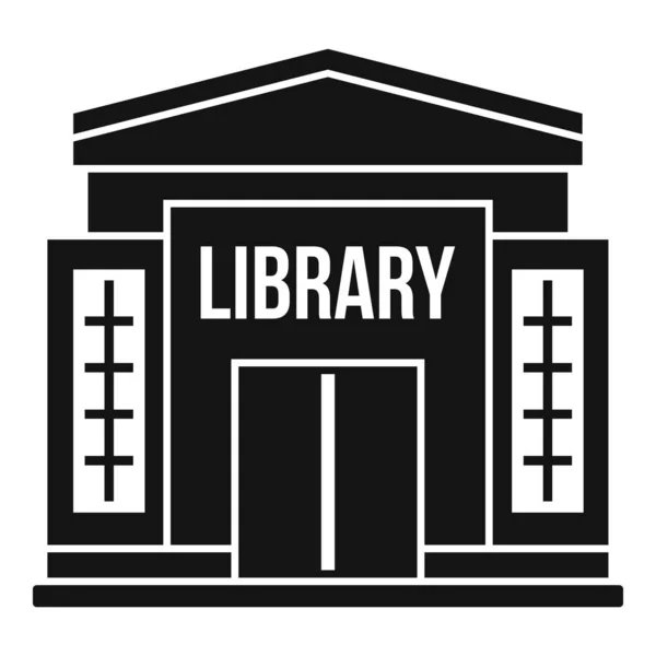 Εικονίδιο κτιρίου βιβλιοθήκης, απλό στυλ — Διανυσματικό Αρχείο