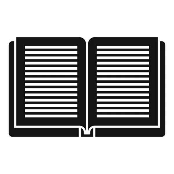 Icono de libro de educación de biblioteca abierta, estilo simple — Vector de stock