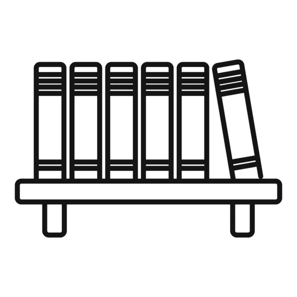 Könyvtári könyvespolc ikon, vázlatos stílus — Stock Vector