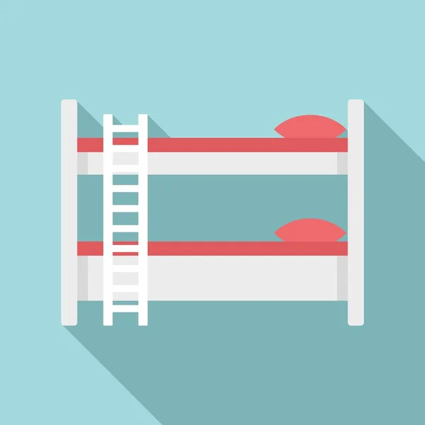 Emeletes ágy ikon, lapos stílus — Stock Vector