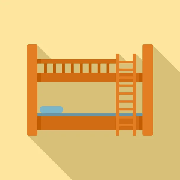 Hotel bunk bed icon, flat style — Stock Vector