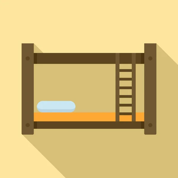 Kamar tempat tidur ikon, gaya datar - Stok Vektor