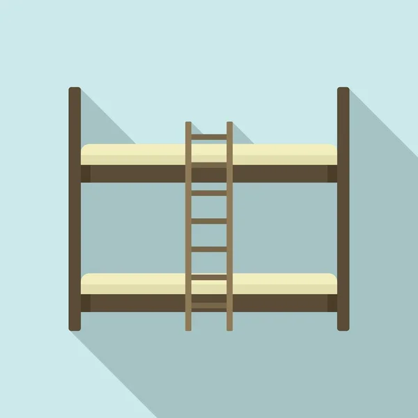 Icono de cama litera para niños, estilo plano — Vector de stock