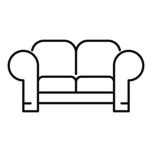 儿童房沙发图标,轮廓风格 — 图库矢量图片