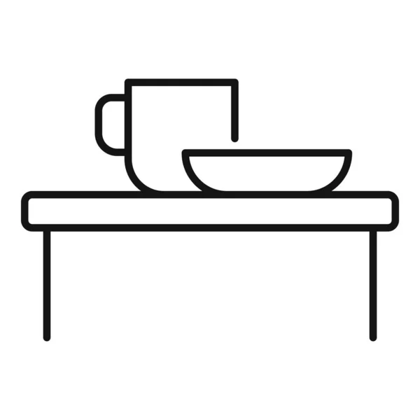 Детская комната иконка стола, стиль наброска — стоковый вектор