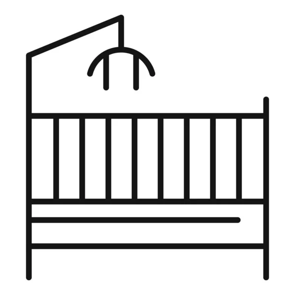 Kinderzimmer Babyspielzeug Krippe Symbol, Umriss Stil — Stockvektor