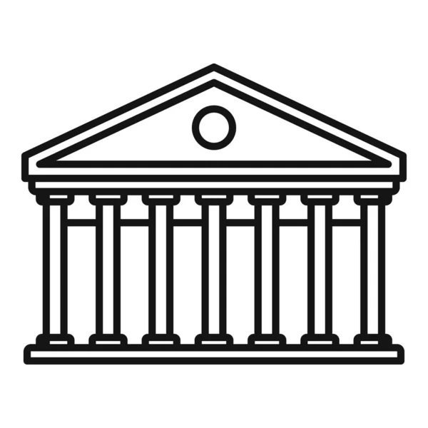 Піктограма колонного театру, стиль контуру — стоковий вектор