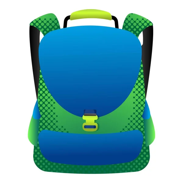 Färgglada ryggsäck ikon, tecknad stil — Stock vektor