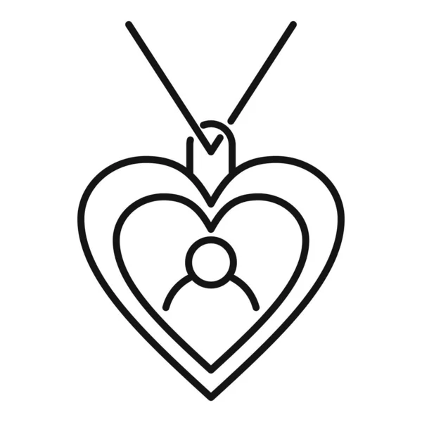 Embleem hart affectie icoon, omtrek stijl — Stockvector