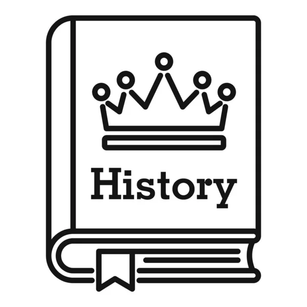 Εικονίδιο βιβλίου ιστορίας Πανεπιστημίου, στυλ περίγραμμα — Διανυσματικό Αρχείο