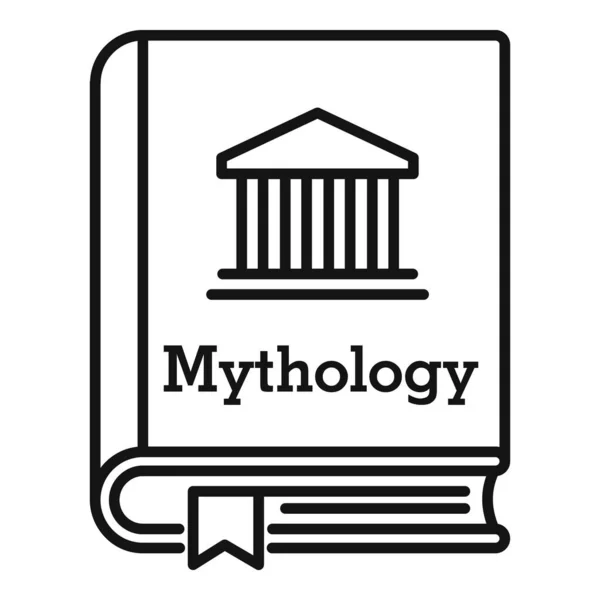 Піктограма книги міфології, стиль контуру — стоковий вектор