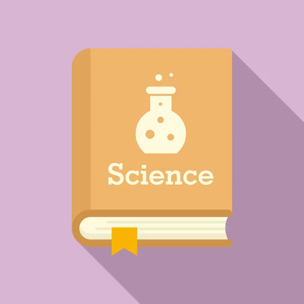 Icône livre de science, style plat — Image vectorielle