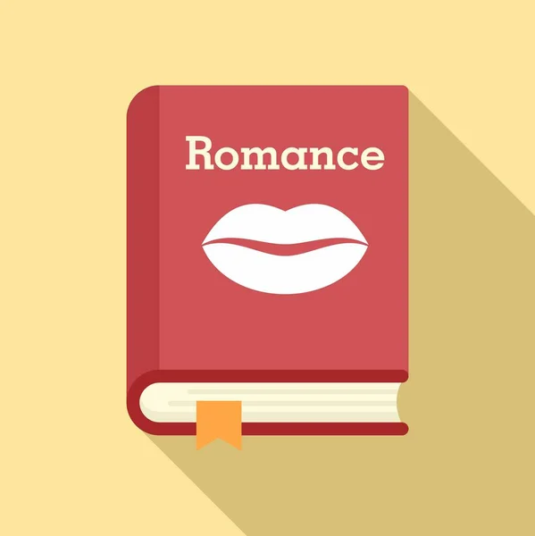 Litterär romantik bok ikon, platt stil — Stock vektor