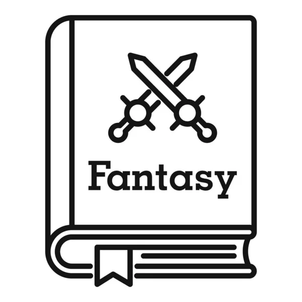 Fantasy book icon, outline style — Stock Vector