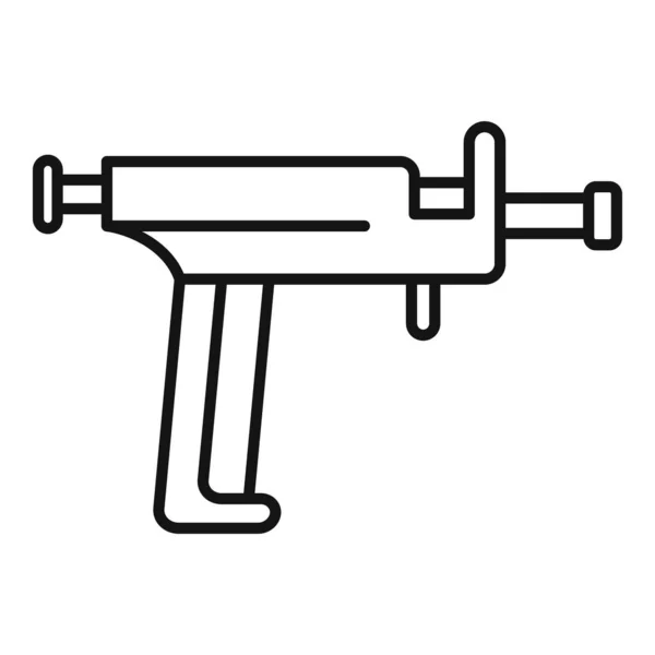 Піктограма татуювання пістолета, стиль контуру — стоковий вектор